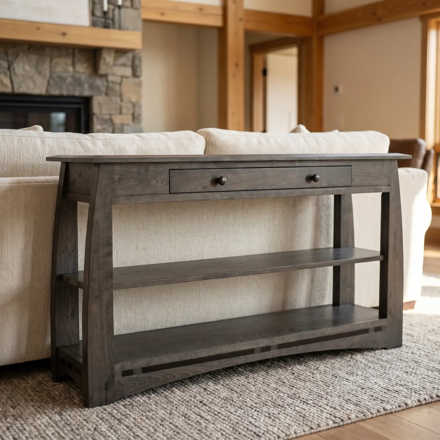 African Inlay Sofa Table