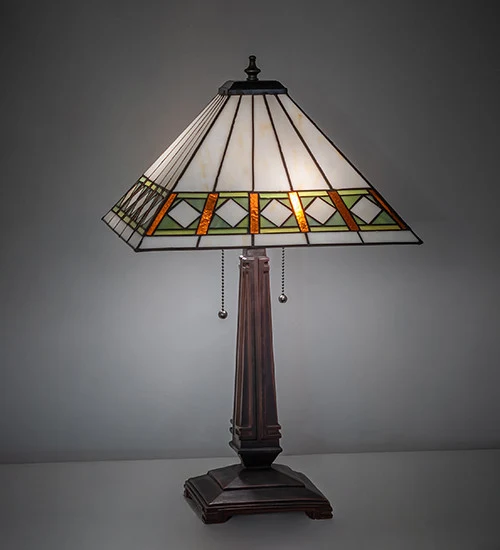 23-inch High Diamond Band Mission Table Lamp