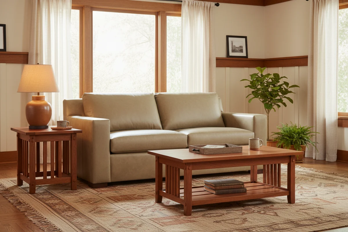 Prairie Ecru Leather Sofa